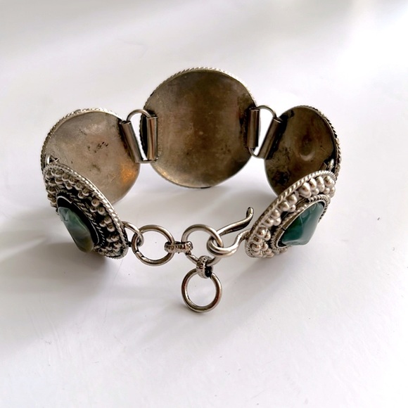 VINTAGE COSTUME BRACELET - SILVER TONE WITH STONES - Picture 4 of 4
